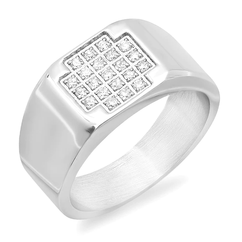 Men's Diamond Cross Ring