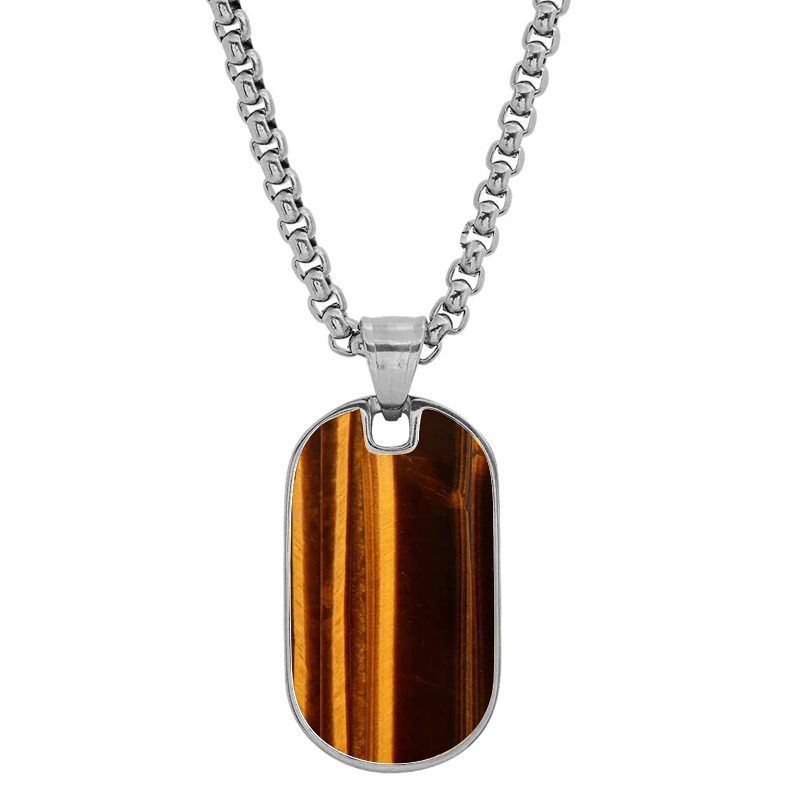 Tiger Eye Stainless Steel Pendant