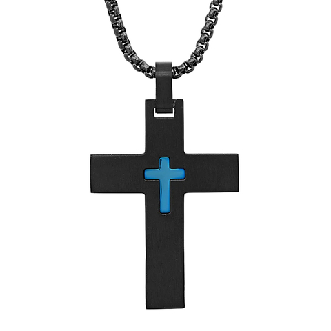 Cross Two Color Plating Pendant