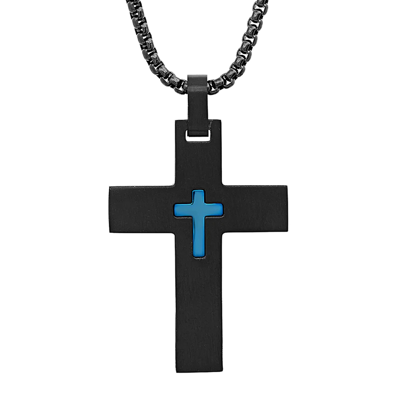 Cross Two Color Plating Pendant