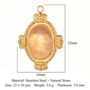 French Vintage Natural Stone Gold Plated Pendant