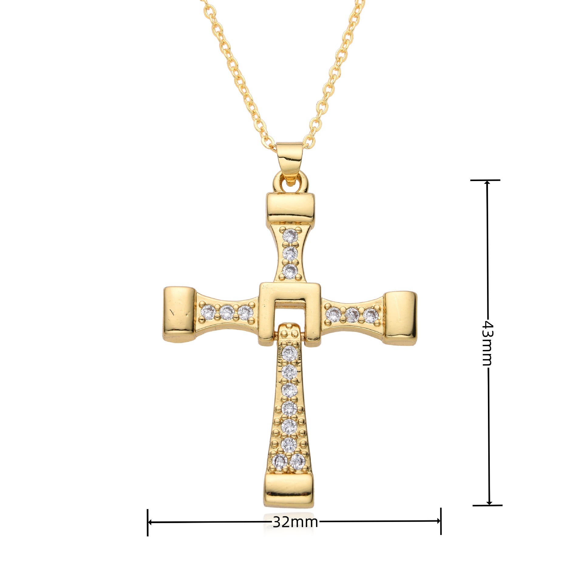 Fashion Simple Crystal Cross Pendant