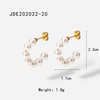 Stainless Steel Pearl C-Shape 18k Gold Plated Earrings