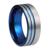 8mm Classic Fashion Two Tone Brushed Stainless Steel Ring