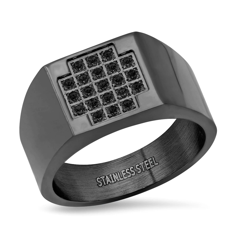 Men's Diamond Cross Ring