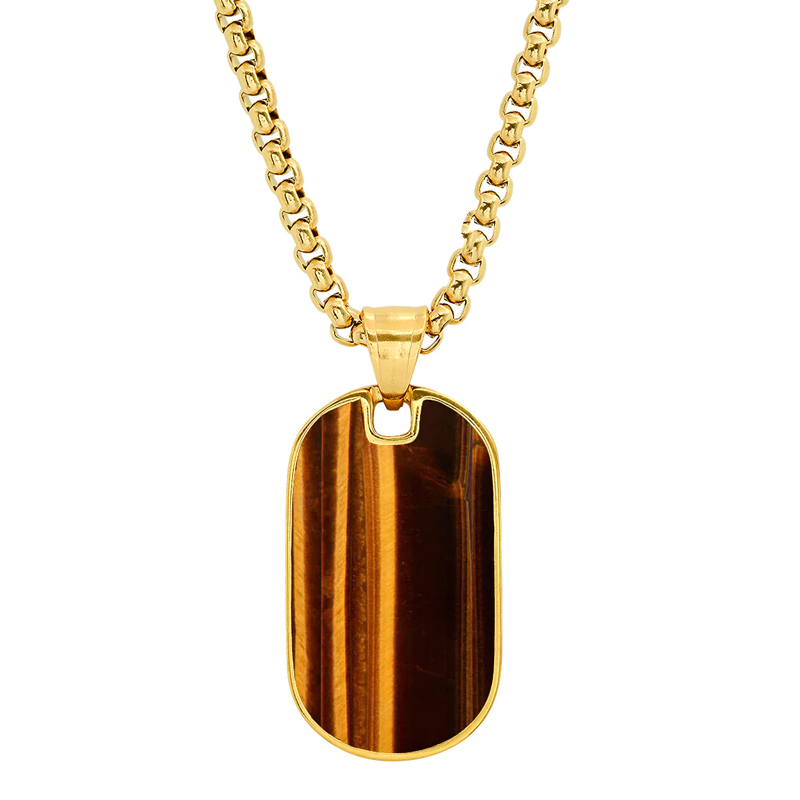 Tiger Eye Stainless Steel Pendant