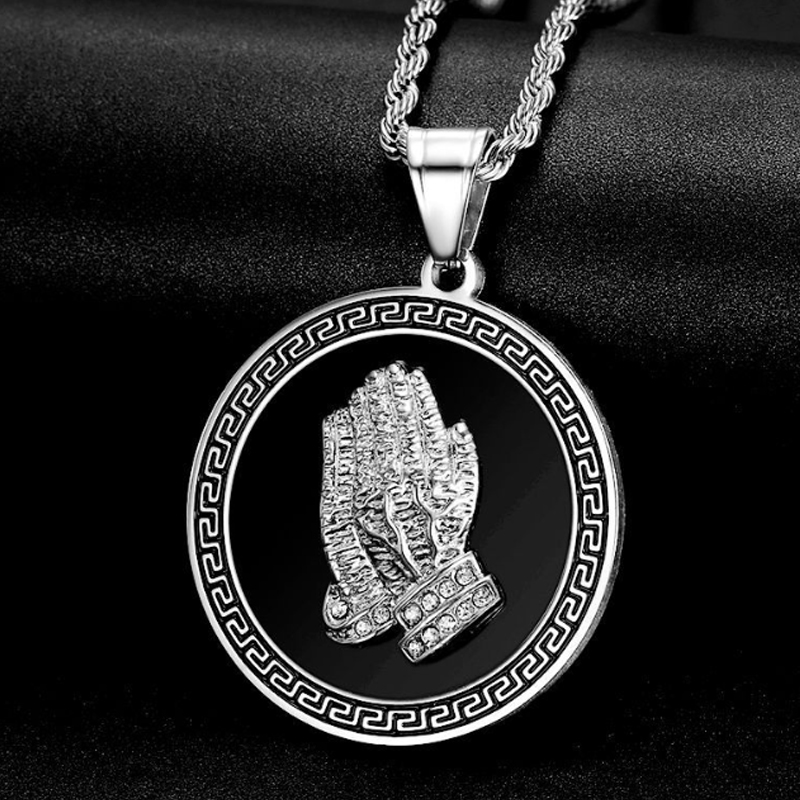 Praying Buddha Hand Pendant Necklace