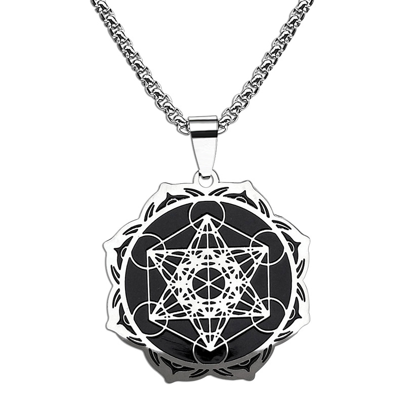 Hip Hop Vintage Disc Hexagram Pendant