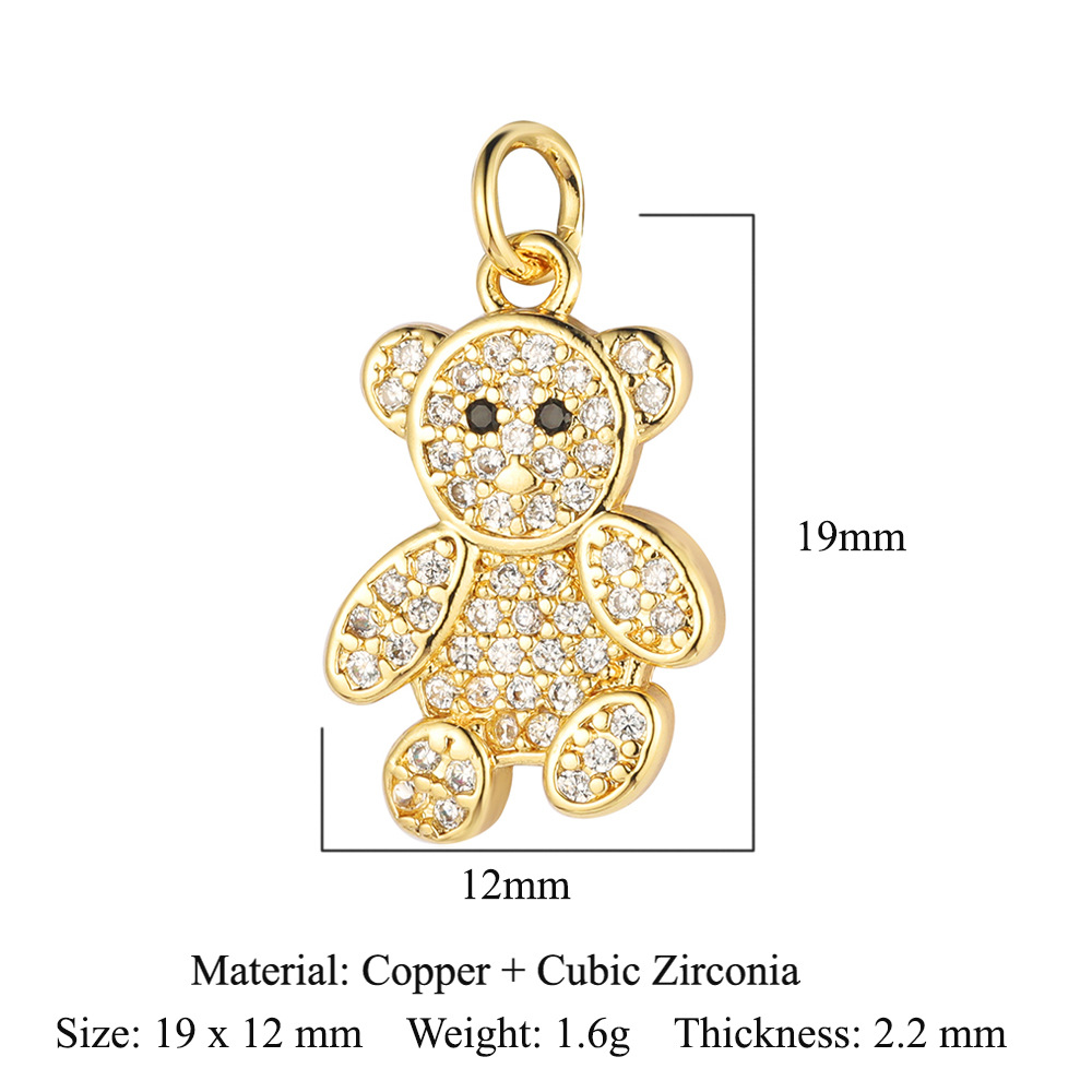 Sports Bear Diamond Pendant