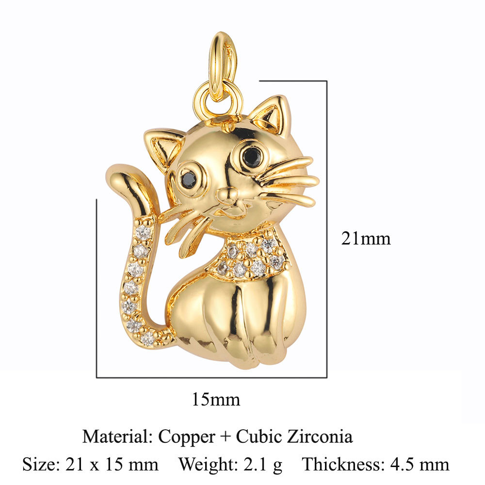 Cat And Dog Diamond Animal Pendant