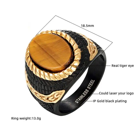 Trendy Stainless Steel Stone Ring