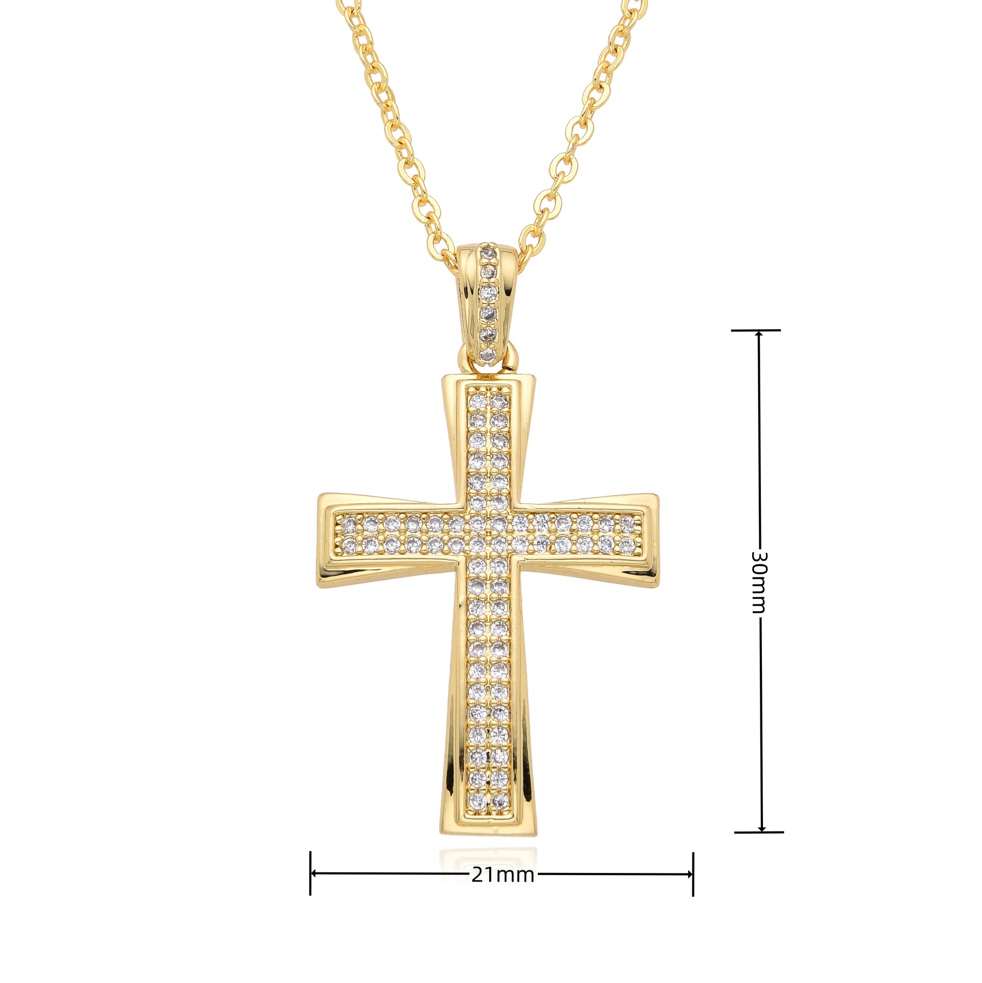 Fashion Simple Crystal Cross Pendant