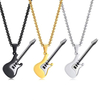 Personalized Hip Hop Rock Band Guitar Couple Necklace