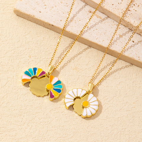 Daisy Fresh Sunflower Titanium Necklace