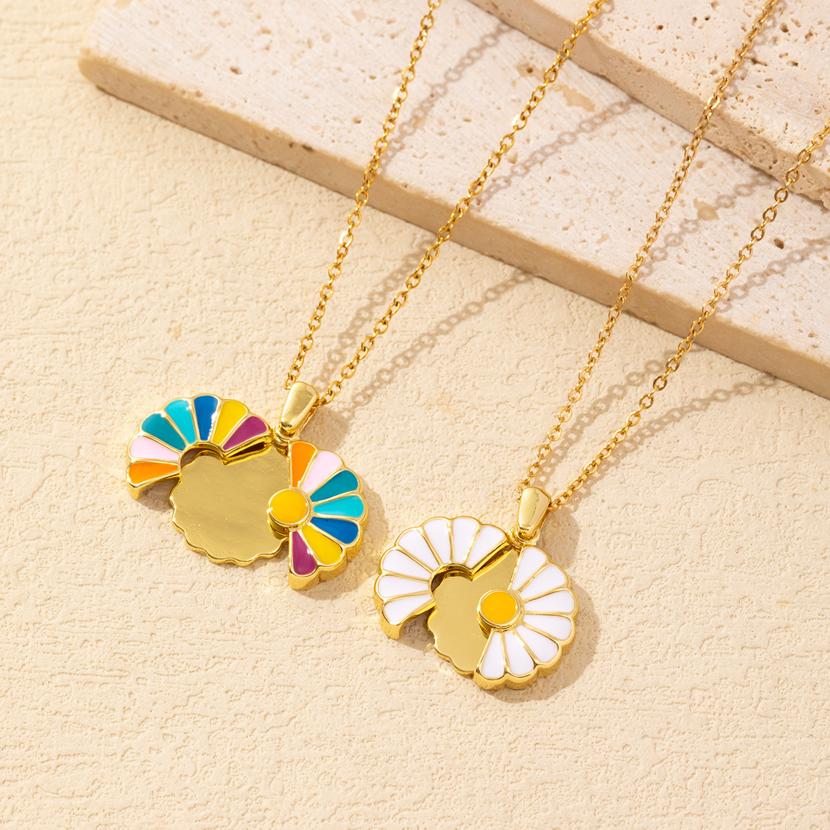 Daisy Fresh Sunflower Titanium Necklace