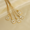 Simple Square White Shell 26 Letter Chain Pendant