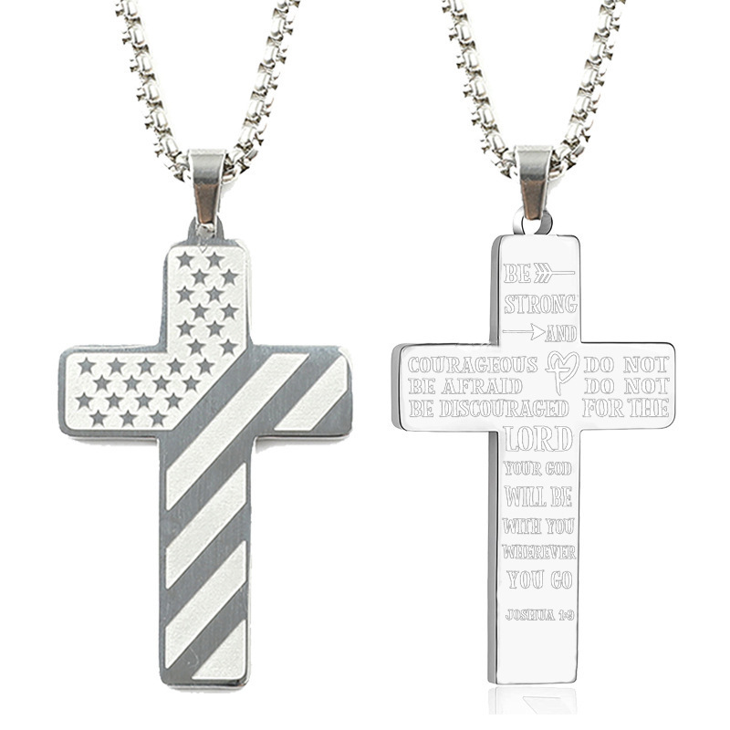 Personalized Hip Hop Flag Cross Pendant