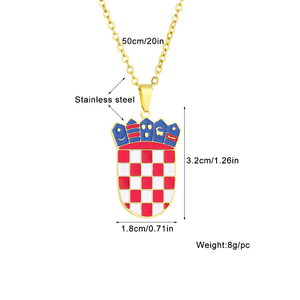 Stainless Steel Croatia Badge Pendant