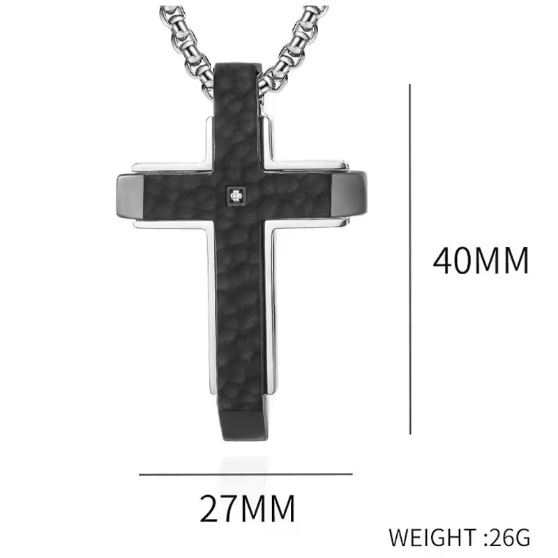 Personalized Two-tone Cross Necklace