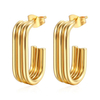 18k Multi-Layered Oval Earrings