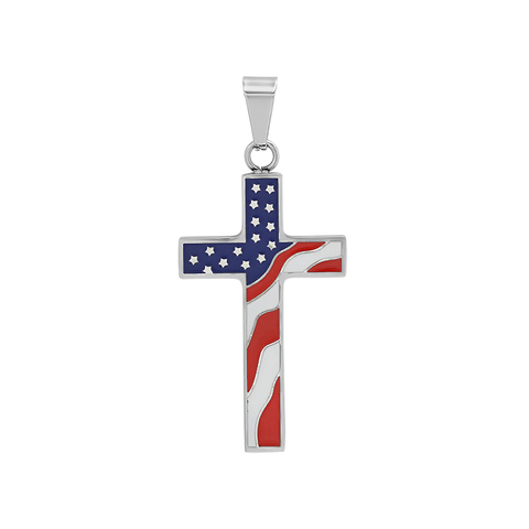 American Flag Cross Pendant