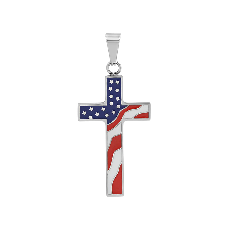American Flag Cross Pendant