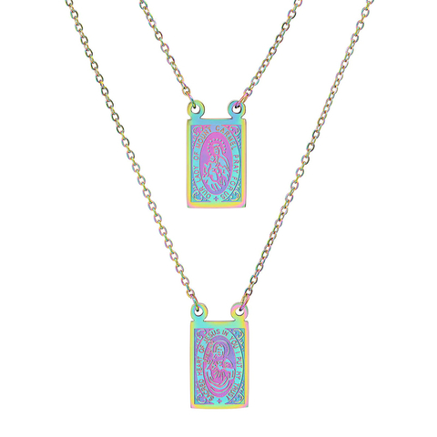 Virgin Mary Pendant Necklace for Men and Women