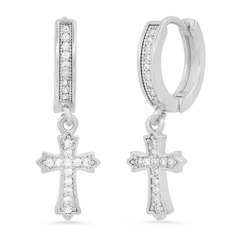Wholesale Fashion Micro-set Zirconia Cross Earrings