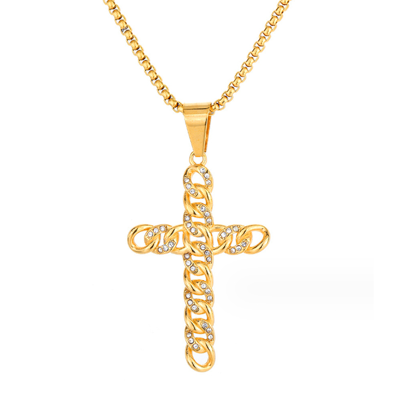 Logo Diamonds Cross Pendant Custom