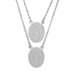 Virgin Mary Oval Scapular Necklace