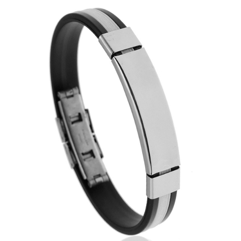 Silicone Stainless Steel Bracelet