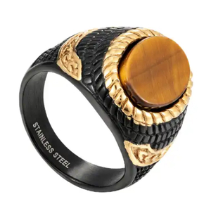 Trendy Stainless Steel Stone Ring