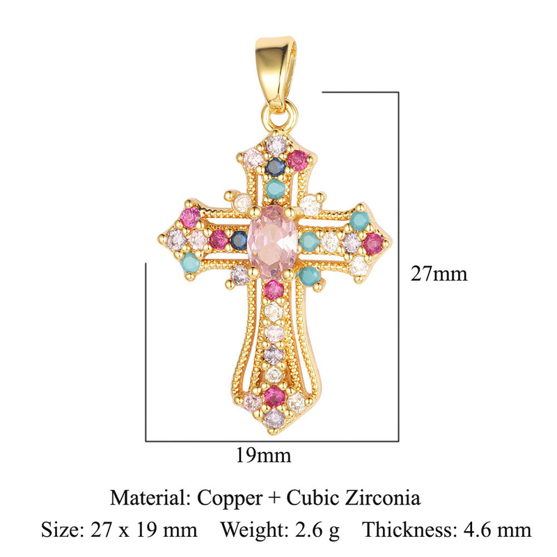 Diamond Virgin Mary Cross Pendant