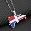 Dominican Republic Map Flag Pendant