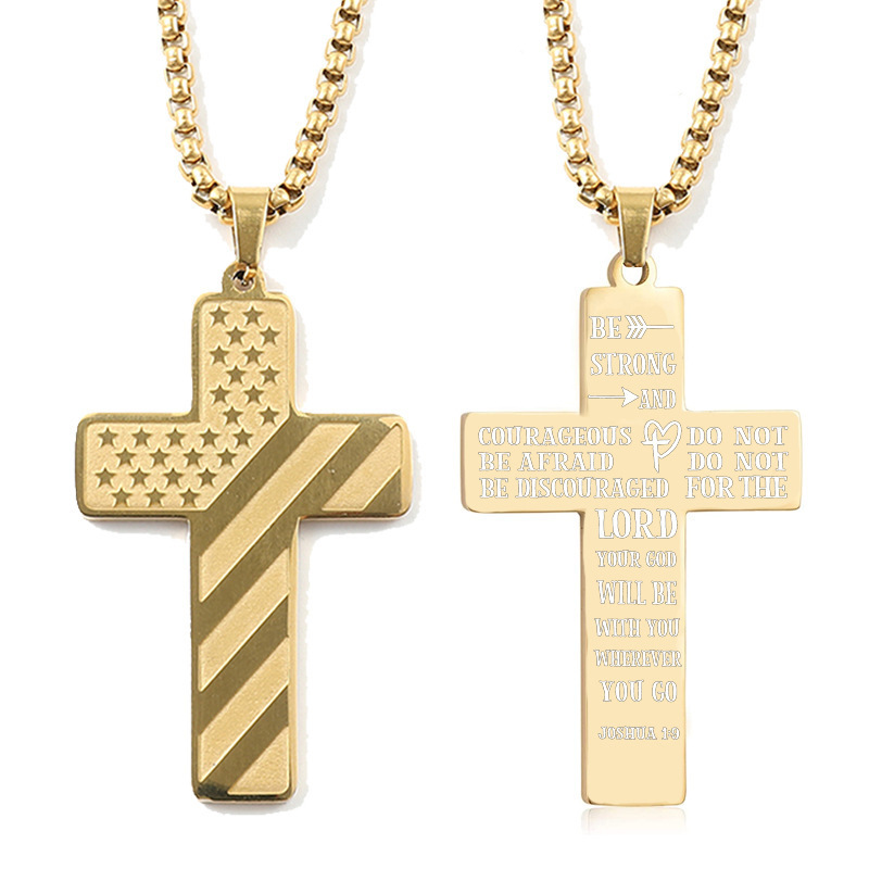 Personalized Hip Hop Flag Cross Pendant