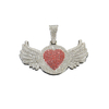 Diamond Studded Heart Wings Hip Hop Alloy Pendant