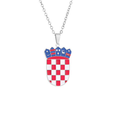 Stainless Steel Croatia Badge Pendant