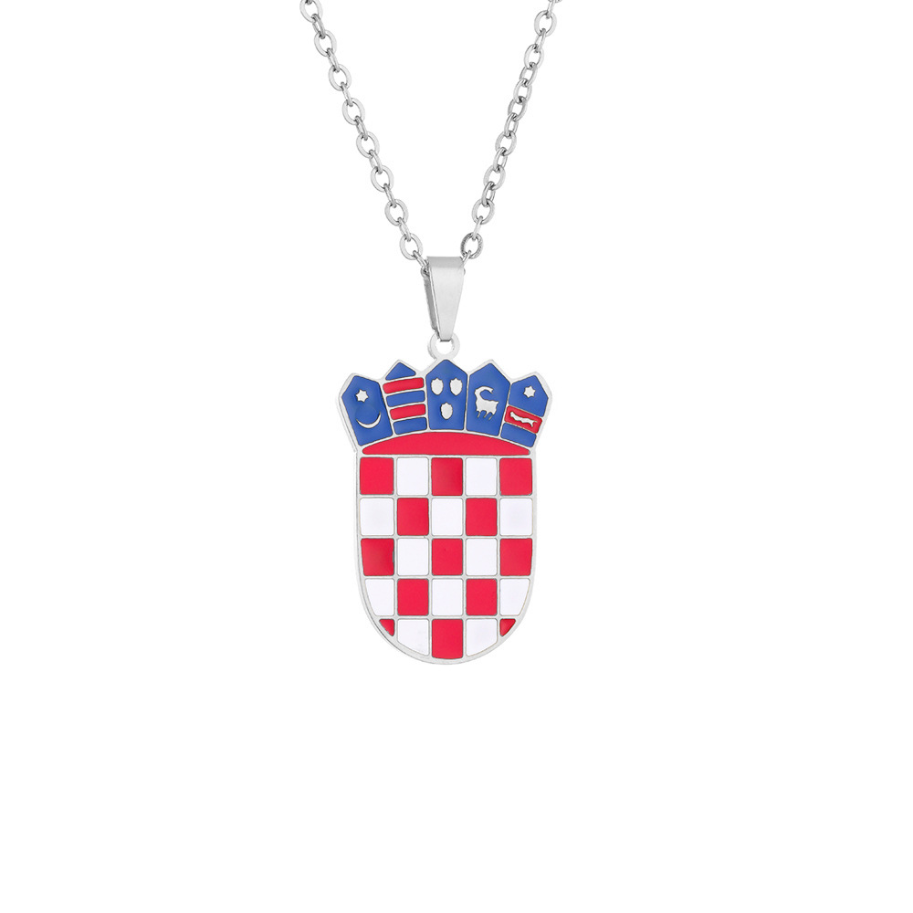 Stainless Steel Croatia Badge Pendant