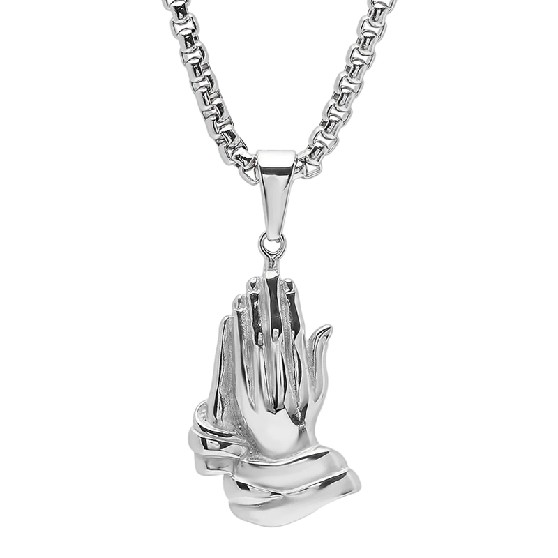 Stainless Steel Blessed Praying Hands Pendant