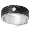 Stainless Steel Ring with Simulated Diamonds