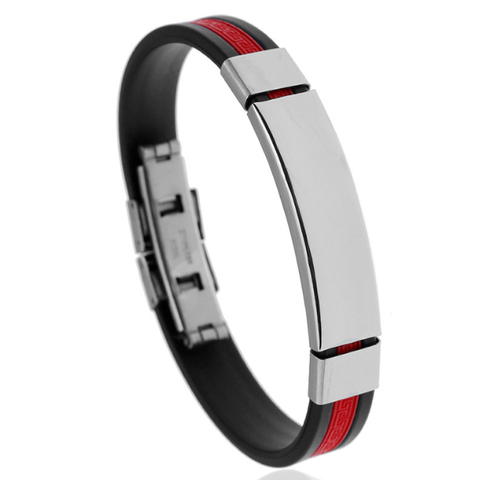 Silicone Stainless Steel Bracelet