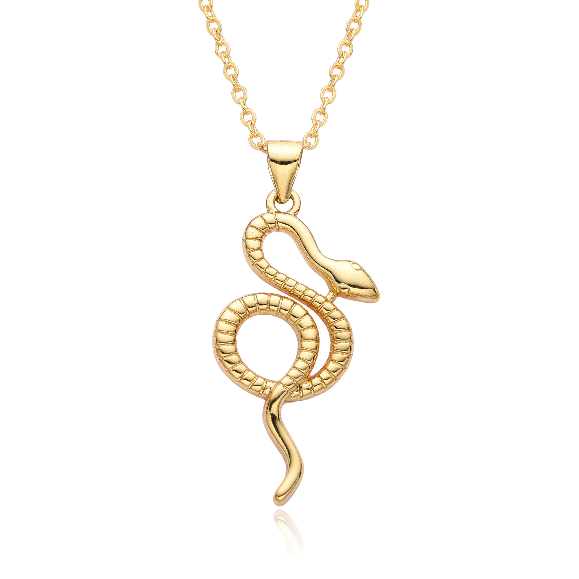 18k Gold Plated Snake Element Personalised Pendant