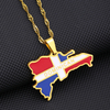 Dominican Republic Map Flag Pendant