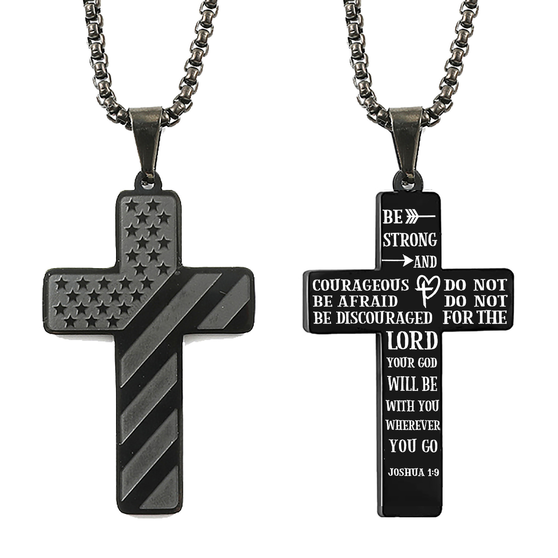 Personalized Hip Hop Flag Cross Pendant