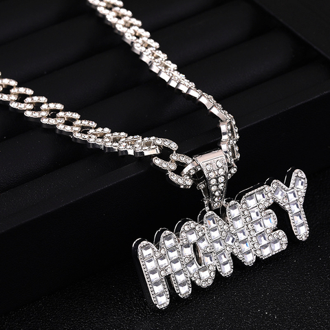 Letter MONEY Hip Hop Alloy Pendant