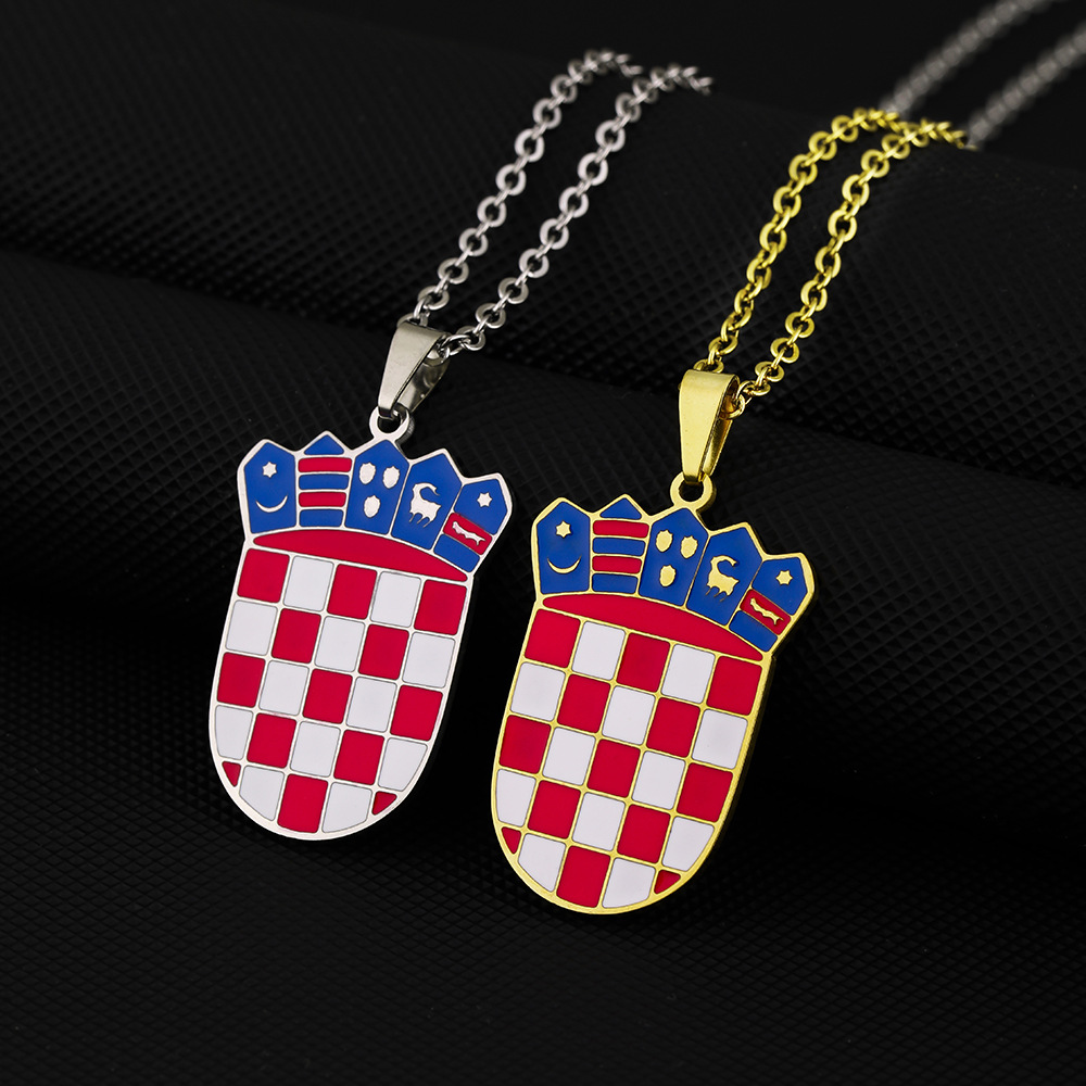 Stainless Steel Croatia Badge Pendant