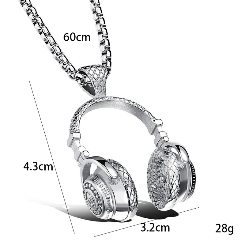 Vintage Headphones Couple Hip Hop Necklace