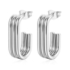 18k Multi-Layered Oval Earrings