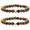 Stainless Steel Tiger Eye Stretch Bracelet