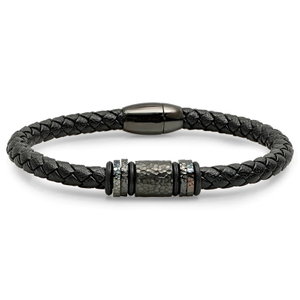 stainless steel leather bracelets